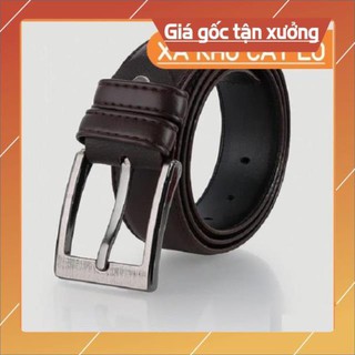 Dây nịt nam Huy Hoàng 4 phân may viền màu nâu PH4003