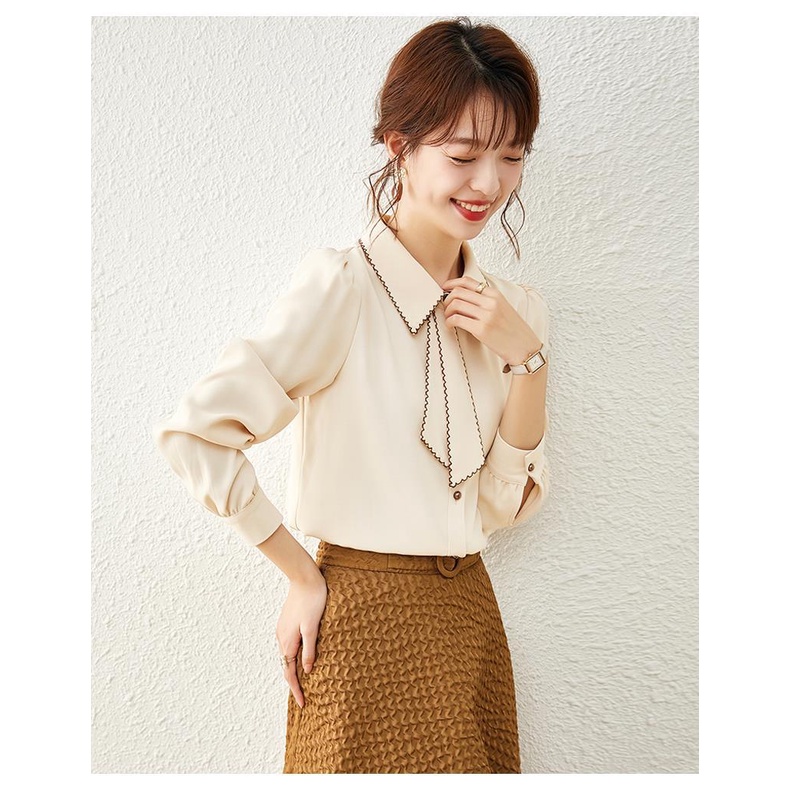 Áo Sơ Mi Chiffon Tay Dài Phong Cách Phương Tây Thời Trang Mùa Thu Mới Dành Cho Nữ