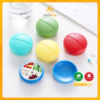 Hộp đựng thuốc 4 ngăn và 6 ngăn hình viên thuốc - Nhiều màu