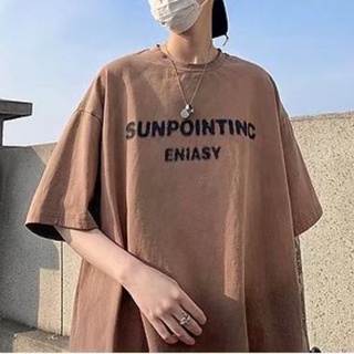 ✦AFFLIGA✦Áo Thun Cổ Tròn Tay Ngắn Dáng Rộng In Chữ Màu Gradient Phong Cách Hàn Quốc Thời Trang Mùa Hè Cho Nam