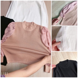 bán sỉ áo len tay voan