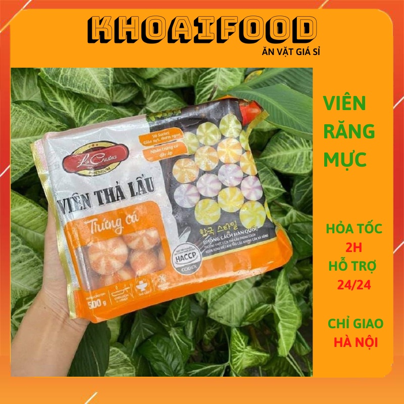 Viên thả lẩu vị trứng cá hãng Lacusina, cá viên chiên thả lẩu túi 500g
