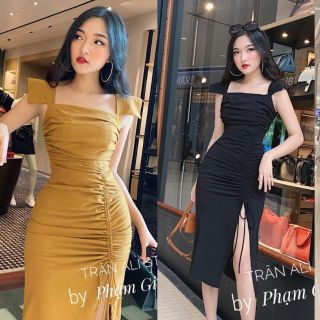 Đầm dây rút nhún ngực
