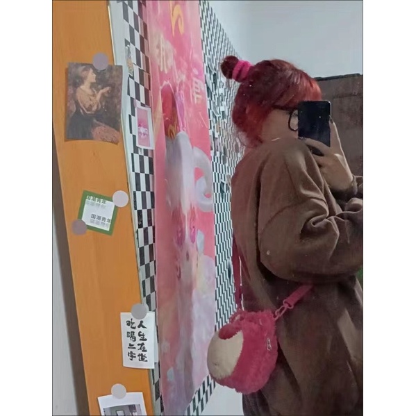 Túi đeo chéo gấu dâu losto hàng taobao (có sẵn, hình thật)