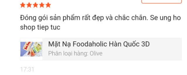 Mặt Nạ Foodaholic Hàn Quốc 3D