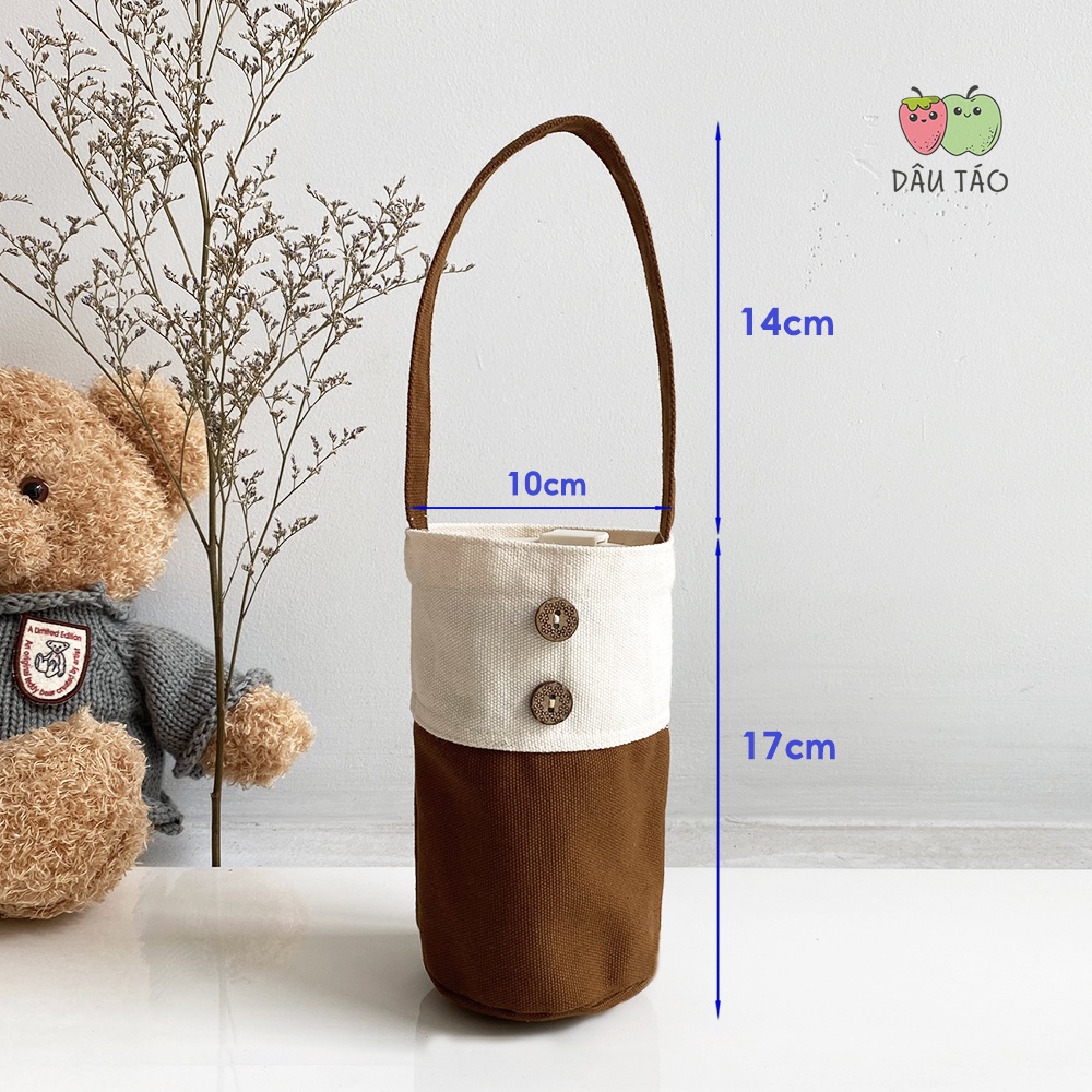 Túi đựng bình giữ nhiệt DT, túi vải canvas đựng ly giữ nhiệt size 450ml 500ml 510ml 600ml 400ml Fan House, Goo Store