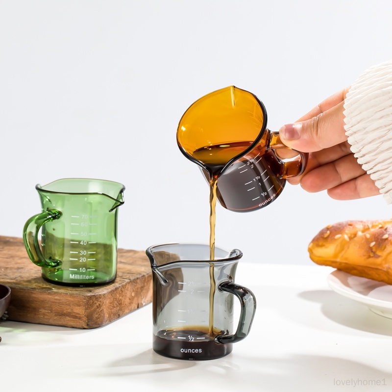 Cốc Đong Bằng Thủy Tinh Trong Suốt Dùng Pha Cà Phê Espresso
