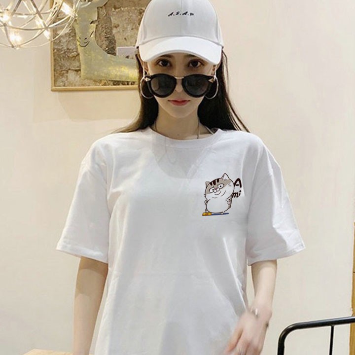 ÁO THUN TAY LỠ MÈO AMI NAM NỮ