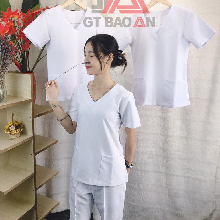 Bộ Scrubs Nữ Đồng Phục Nhân Viên Spa, Thẩm Mỹ Viện, Quần Áo Phòng Mổ Cao Cấp