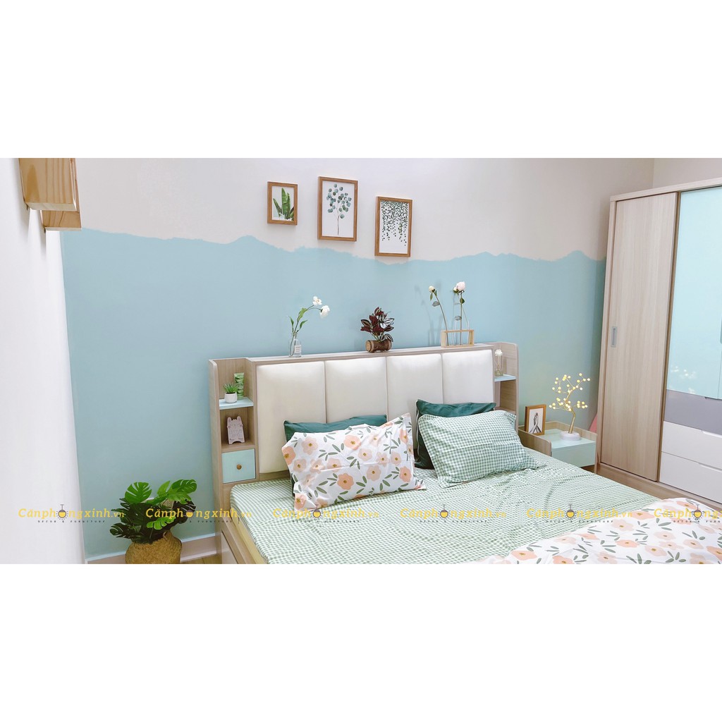 Giường ngủ bọc nệm gỗ MDF 2 hộc kéo CPX-G38