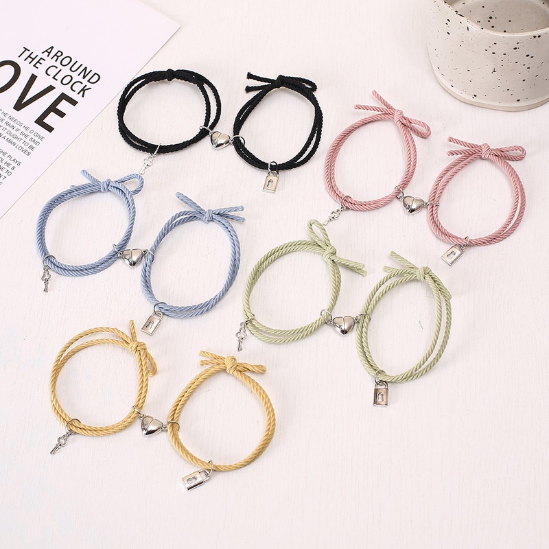 Set 2 Mặt Dây Chuyền Từ Tính Phù Hợp Với Cặp Đôi / Vòng Tay Tình Bạn / Bạn Thân