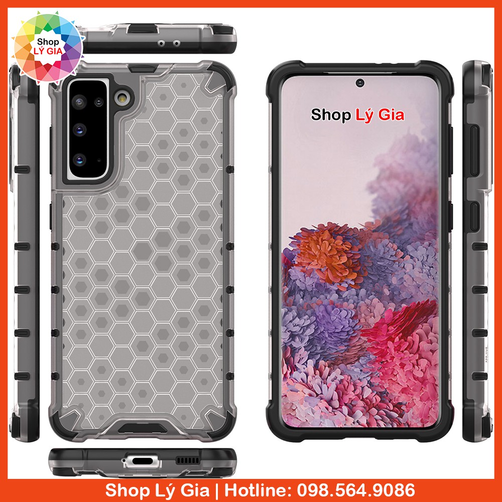 Ốp lưng chống sốc cho S21 / S21 Plus / S21 Ultra | Mặt lưng hiệu ứng tổ ong độc đáo