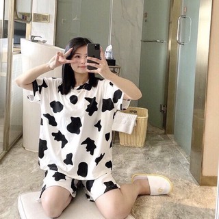 [Ảnh thật/có sẵn] Set bộ bò sữa cộc siêu cute happyfun