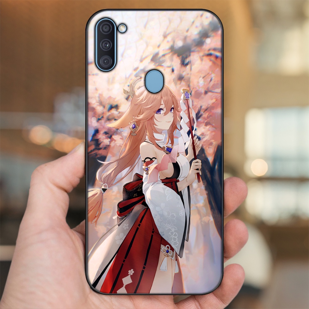 Ốp lưng Samsung A11, M11 viền đen in hình Yae Miko Genshin Impact