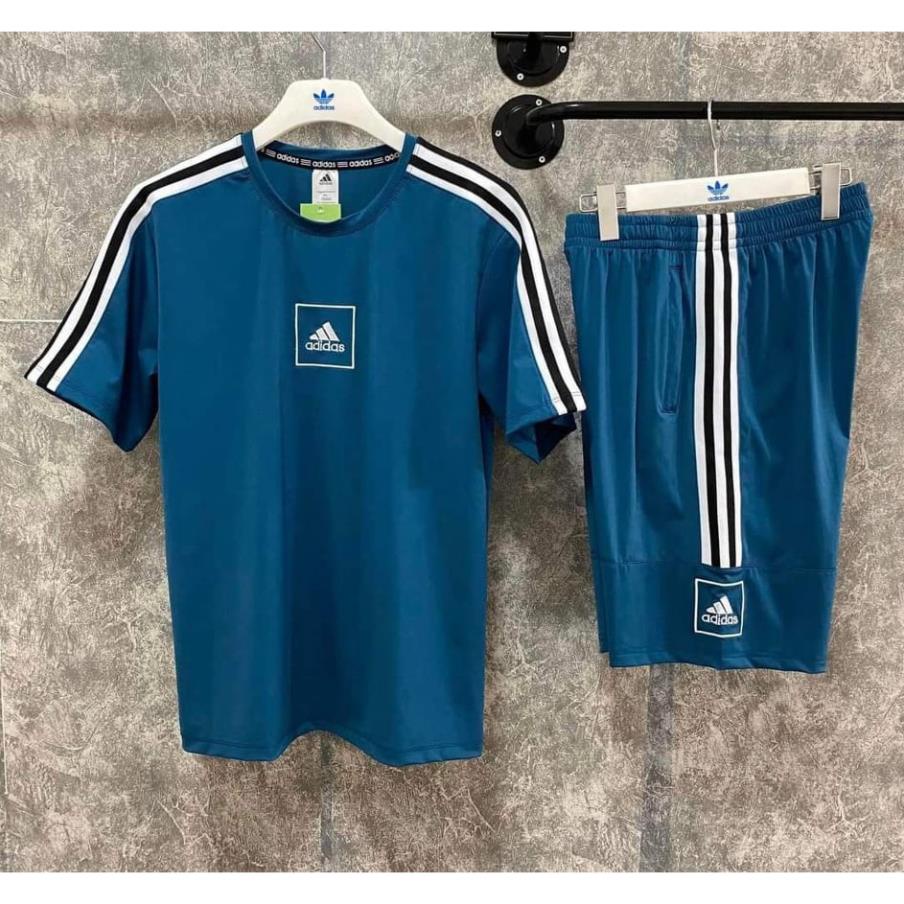 Bộ quần áo Thể Thao Nam Adidas Cộc tay Logo thêu chất liệu thun lạnh mềm mịn,co giãn 4 chiều,đồ bộ nam mùa hè ❗
