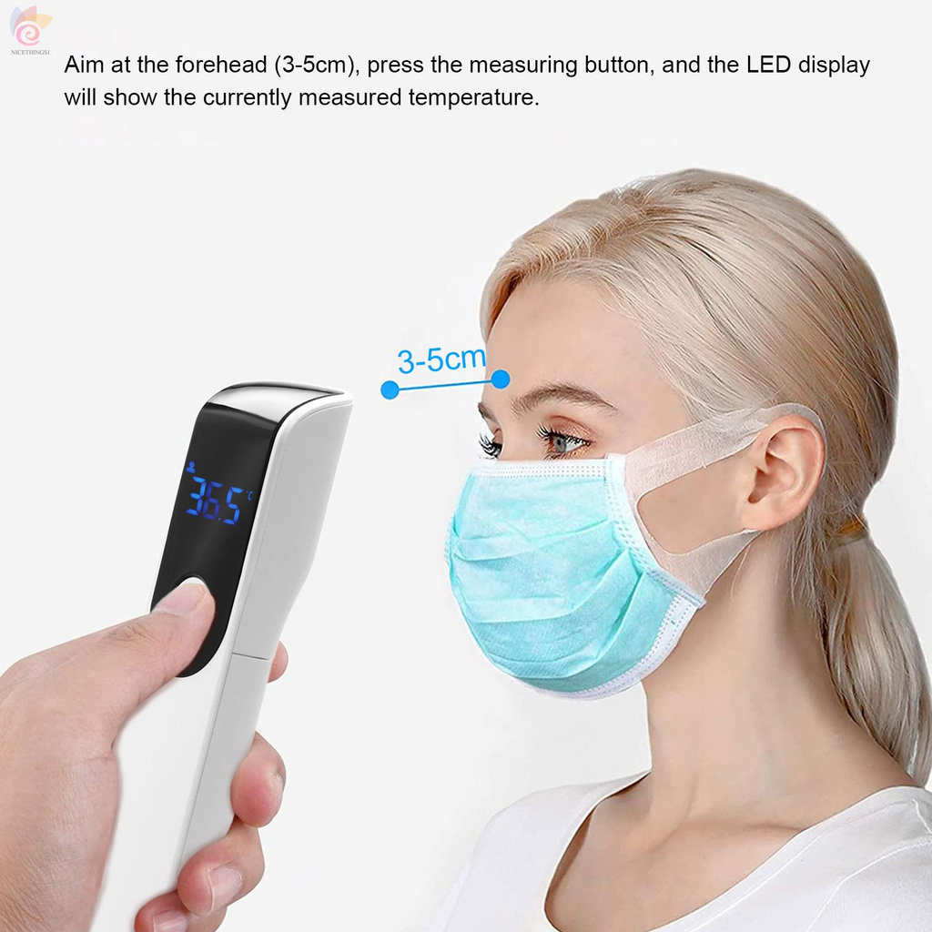 ET IR-FM01 Non-Contact Thermometer IR Infrared Sensor Handheld Forehead Body Object Temperature Thermometer Temperature Measurement LED Digital Display ℃/℉ Unit Fever Alarm Portable for Baby Kids Adults
