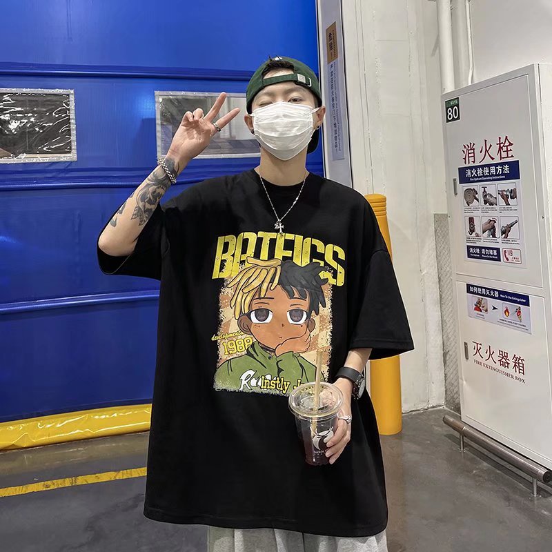 áo phông form rộng anime thời trang áo thun nam bông áo thun kiểu nữ unisex áo thun thể thao tiếng Nhật áo thun tay lỡ