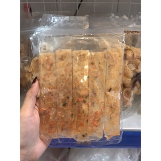 Bánh tráng dẻo tôm cuốn hành phi