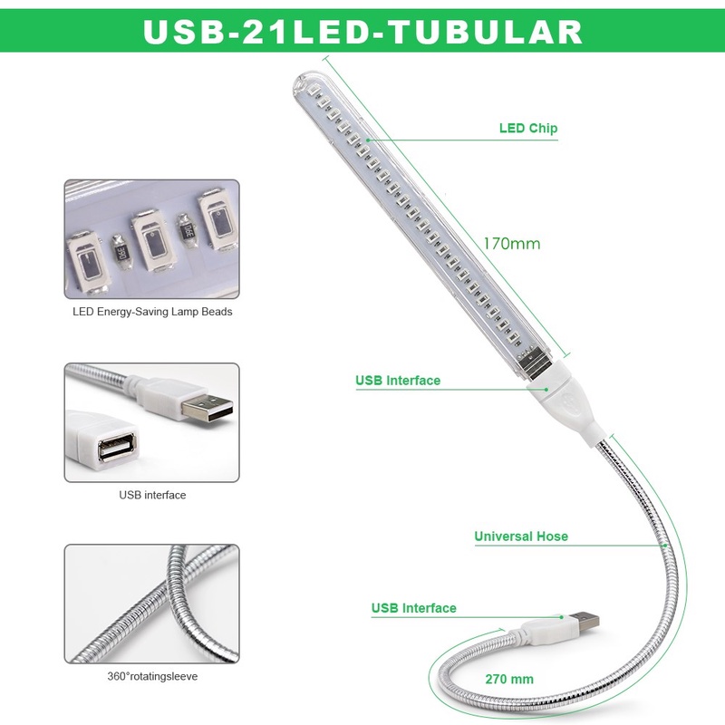 Đèn LED Trồng Cây Di Động 10W DC5V Với Ống Kim Loại Linh Hoạt Có Thể Xoay Linh Hoạt Cho Nhà Ở