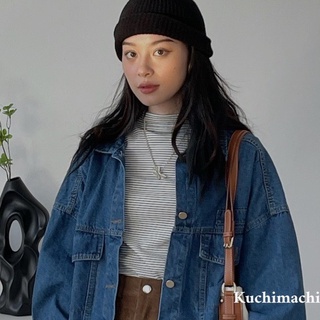 KUCHIMACHIC- Áo khoác Denim hai màu XANH ĐẬM/ XANH NHẠT MÃ 2364