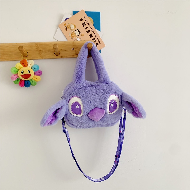 DISNEY Túi Đeo Vai Hình Gấu Pooh / Stitch Nhồi Bông Dễ Thương Cho Bạn Gái
