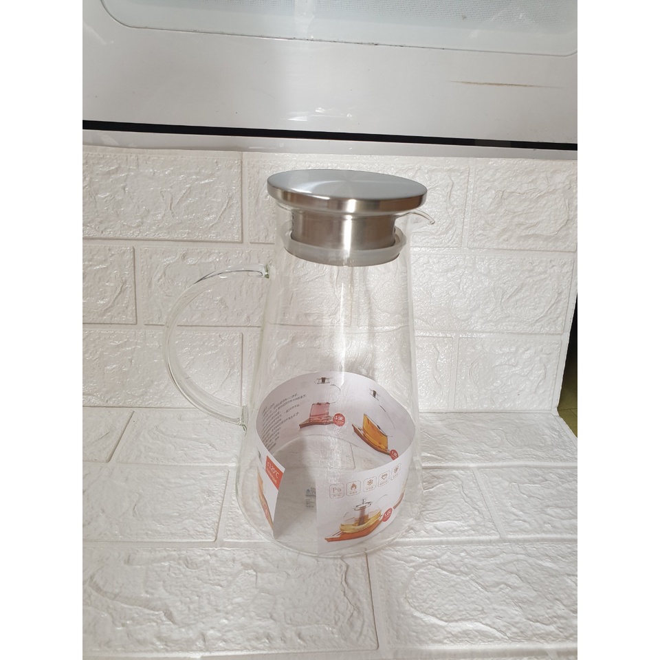 Bình Trà Thủy Tinh Chịu Nhiệt Dung Tích 1,8 Lít Deli (Ảnh thật)