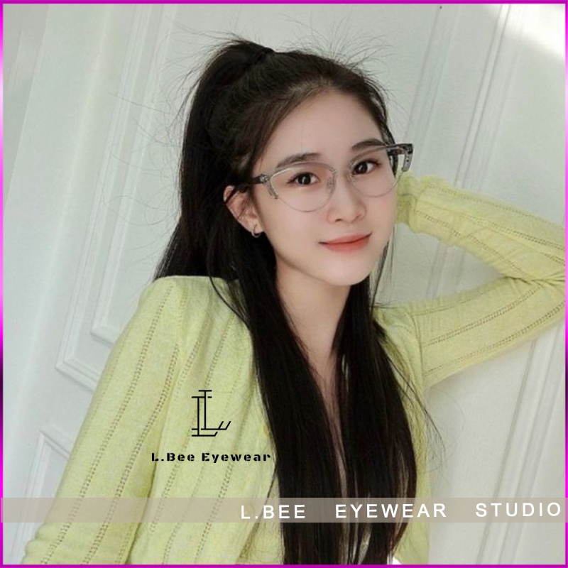 Kính mắt mèo L.BEE EYEWEAR,gọng kính chất liệu kim loại mắt kính thời trang cao cấp 90L61