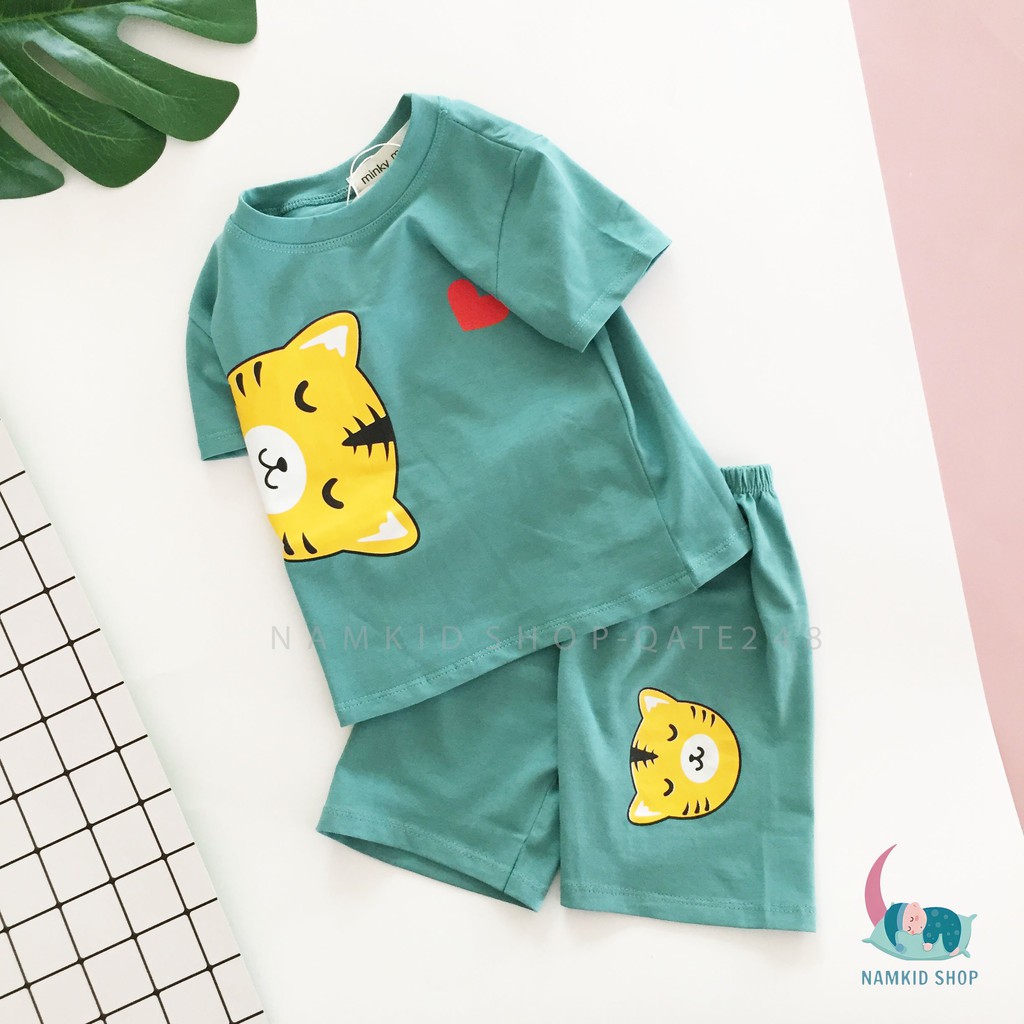 Bộ Cộc Minky Mom Hình Cotton 100% Họa Tiết Hươu Mèo Cáo Cực Xinh Cho Bé, Đồ Bộ Mùa Hè (Namkidshop) QATE248