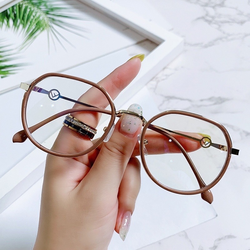 (HENGHA) F Mới Kính Mắt Gọng Tròn Kim Loại Chống Ánh Sáng Xanh Lam Có Thể Thay Thế Được