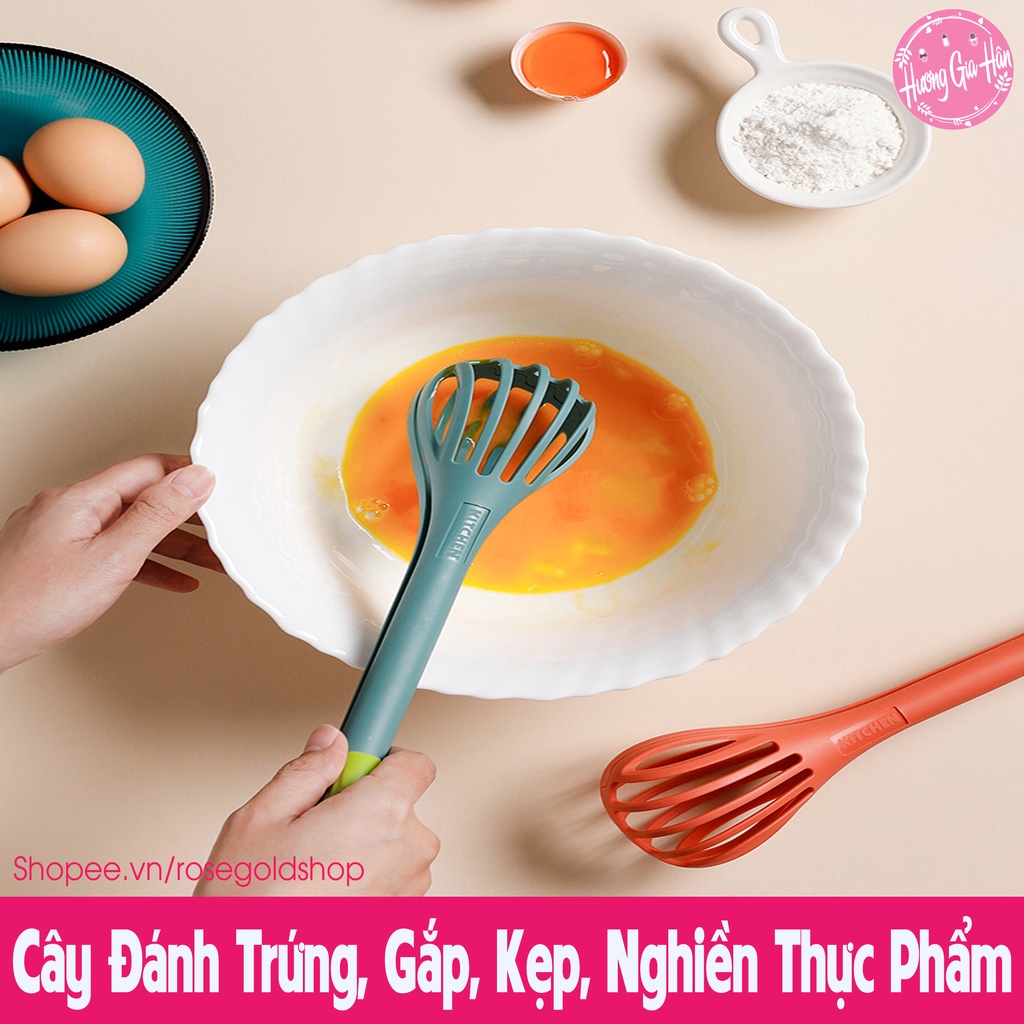 Kẹp Gắp Thức Ăn Kiêm Dụng Cụ Đánh Trứng Đa Năng Nhựa ABS Tiện Lợi Dễ Sử Dụng Cho Nhà Bếp