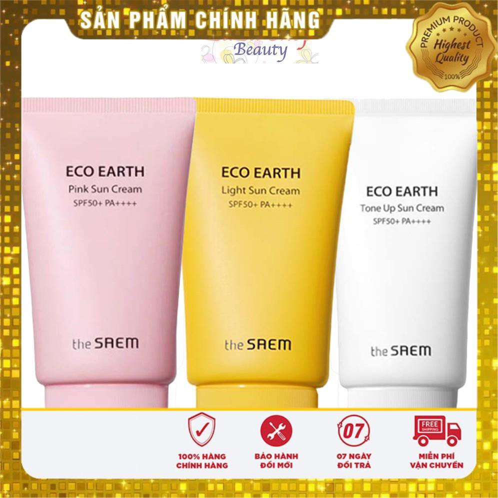 [CHÍNH HÃNG] Kem Chống Nắng THE SAEM ECO EARTH POWER PINK SUN CREAM (SPF 50+/PA)++++ | BigBuy360 - bigbuy360.vn