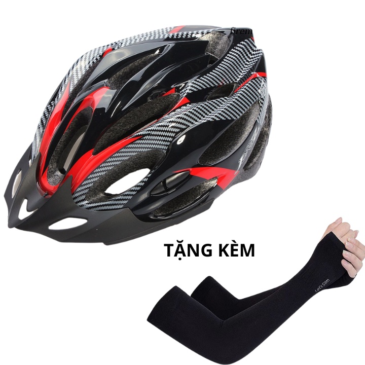 Mũ Bảo Hiểm Xe Đạp Thể Thao Siêu Nhẹ Có Thể Điều Chỉnh Kích Thước Tặng Kèm Găng Tay Chống Nắng