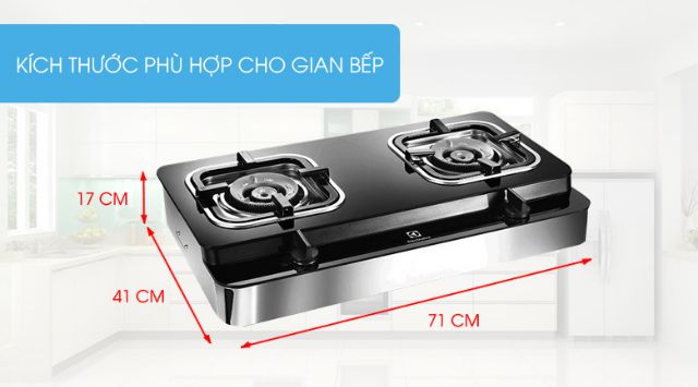 Bếp gas Electrolux ETG729GKTR Mới 100%+Tặng dây gas( NGẮT GAS TỰ ĐỘNG ) BẢO HÀNH 2 NĂM CHÍNH HÃNG