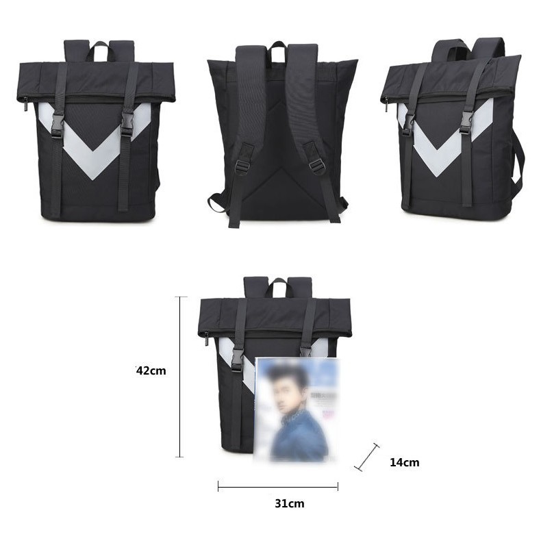 Ba Lô Arrow PRAZA Cao Cấp Màu Đen -Chữ V