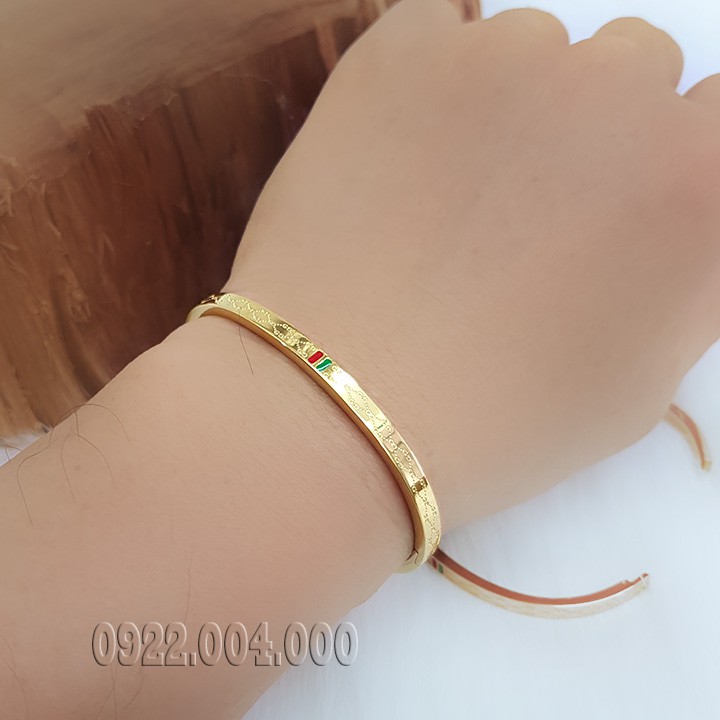 Vòng tay nữ bảng mỏng khắc hoa văn GC.