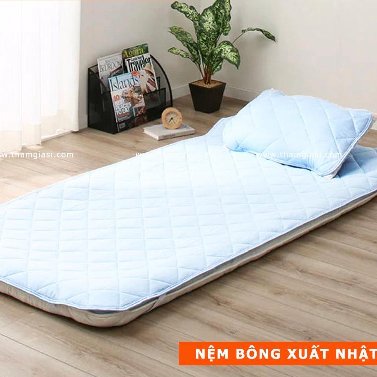 Bộ ga bọc nệm topper và vỏ gối bảo vệ nệm bông hàng xuất Nhật dư cam kết chất lượng | 1mx2m, 1m4x2m, 1m6x2m