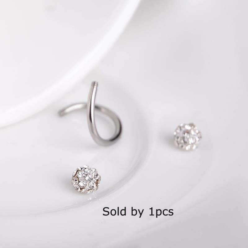 Bông tai xoắn ốc bằng thép không gỉ cao cấp 16g