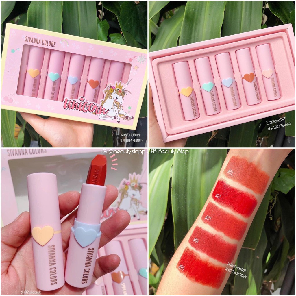 Set 5 thỏi son Sivanna Color Unicorn Chính Hãng