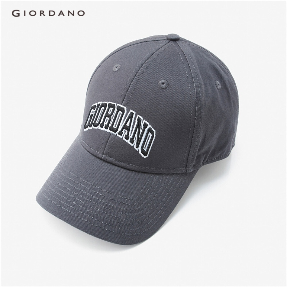 Mũ lưỡi trai GIORDANO 01202011 chất cotton thêu họa tiết trẻ trung có thể điều chỉnh cho nam