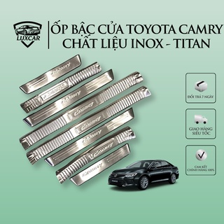 Ốp bậc cửa xe TOYOTA CAMRY | LUXCAR chất liệu INOX-TITAN cao cấp