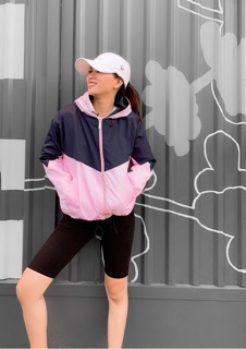 Áo khoác dù nữ phối 2 màu