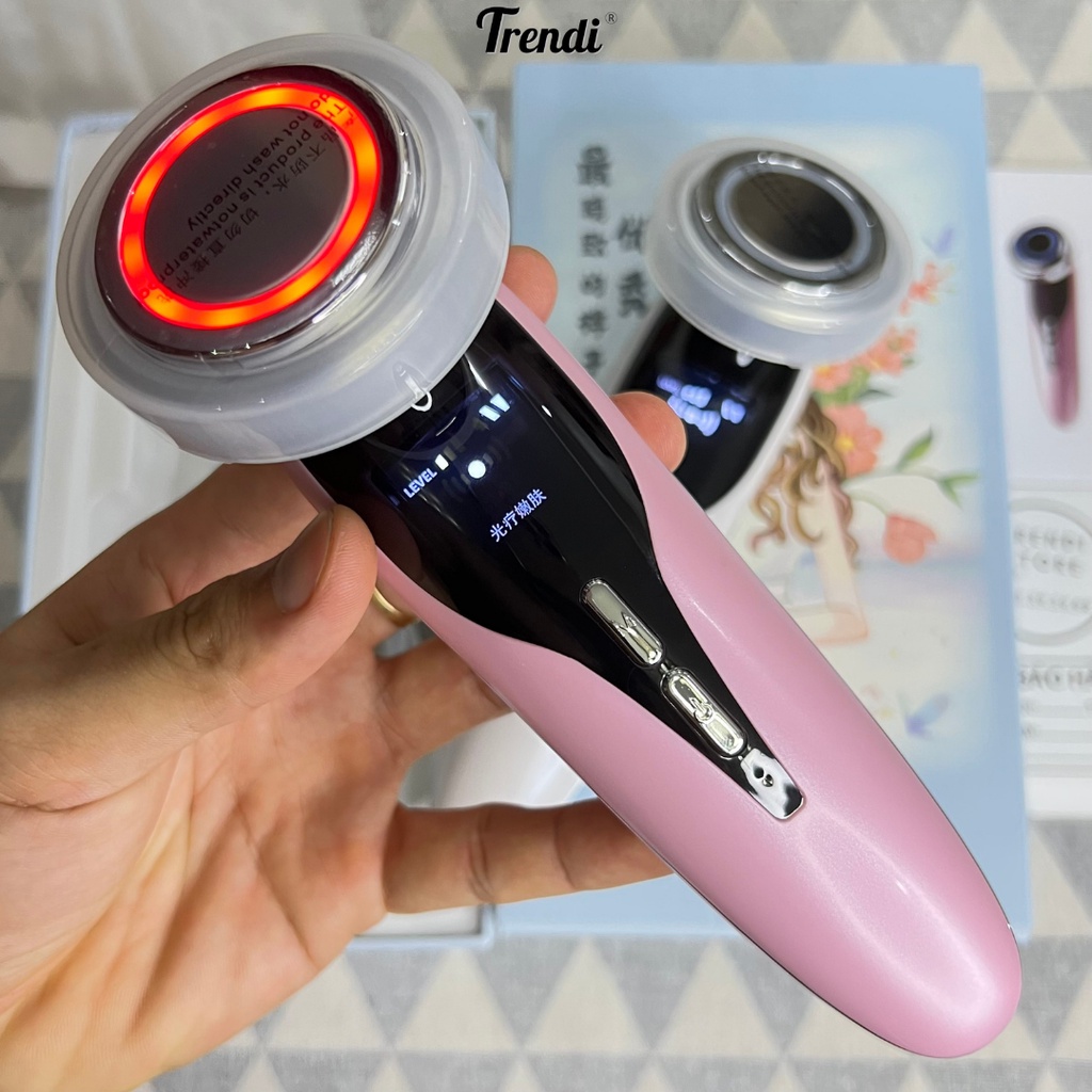 Máy Tẩy Trang Da Mặt 5 Trong 1 - Tẩy Trang, Đẩy Tinh Chất, Massage Mặt, Nâng Cơ, Điện châm EMS