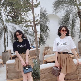 Set áo thun mix chân váy ngắn(ảnh thật) xếp ly, dập ly kèm đai cực hịn-huthahomee