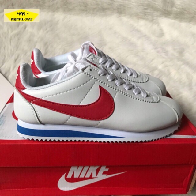 Giày thể thao Cortez trắng vạch đỏ đế vạch xanh