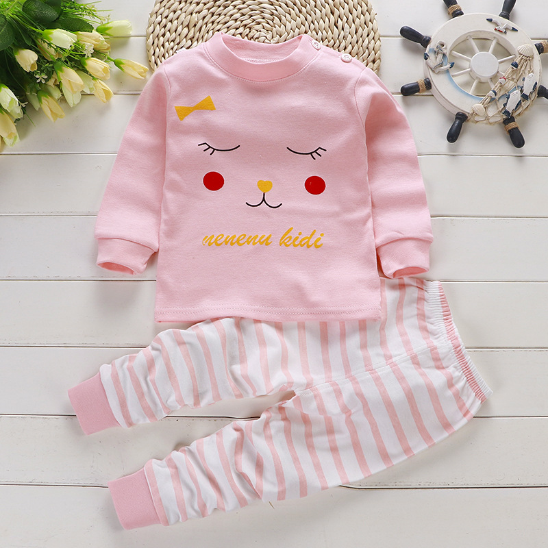 Bộ Đồ Ngủ Pijama 2 Món In Họa Tiết Hoạt Hình Cho Bé Gái