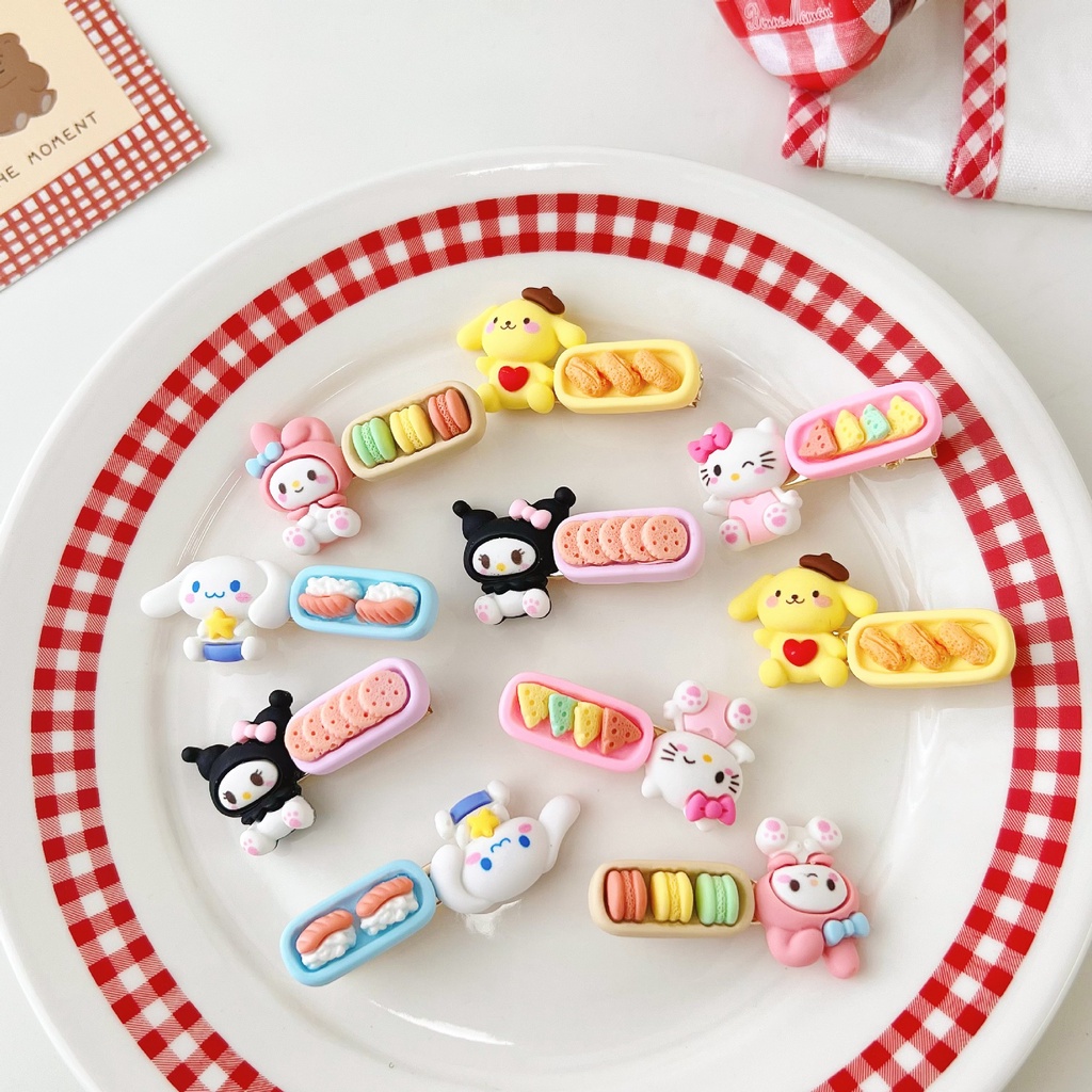 SANRIO Kẹp Tóc Mái Vịt Họa Tiết Hoạt Hình Dễ Thương Cho Bé