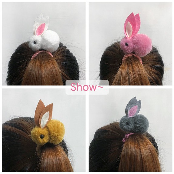 Dây Cột Tóc Cao Su Co Giãn Hình Thỏ Dễ Thương Phong Cách Hàn Quốc Cho Nữ