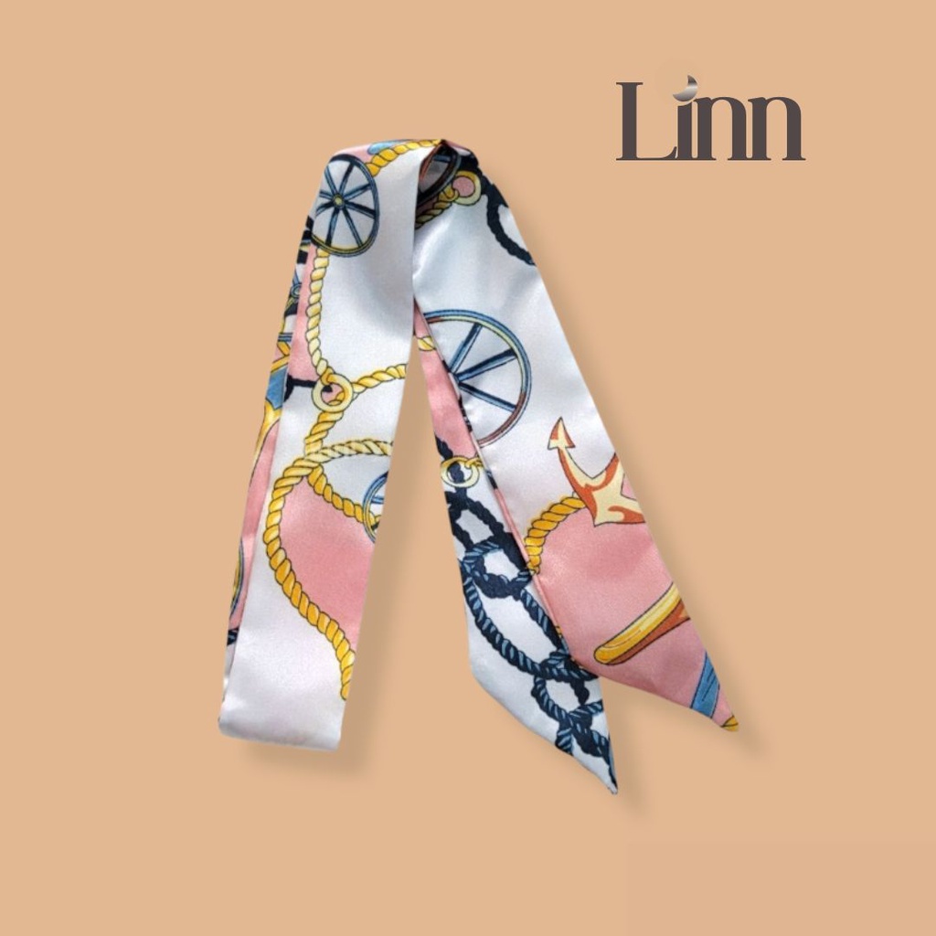 Dây cột tóc, khăn lụa, khăn turban cột tóc cột túi xách vải lụa mềm Linn