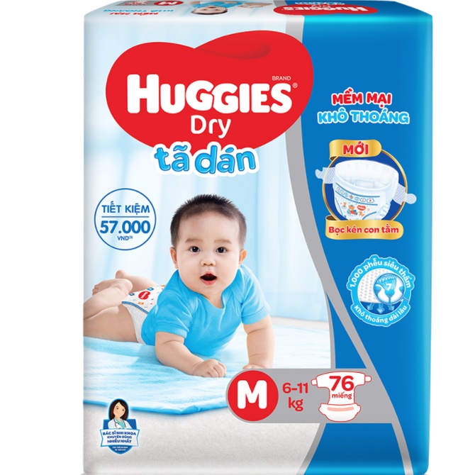 Tã dán Huggies size M - 76 miếng