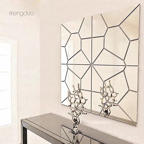 Giấy dán tường chất liệu Acrylic tráng gương màu bạc dùng để trang trí nhà